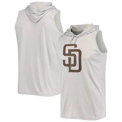 Men's Stitches Gray San Diego Padres Sleeveless Pullover Hoodie