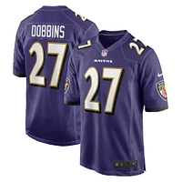 Men's Nike J.K. Dobbins Purple Baltimore Ravens Game Team Jersey