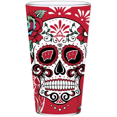 Wisconsin Badgers 16oz. Dia de los Muertos Pint Glass