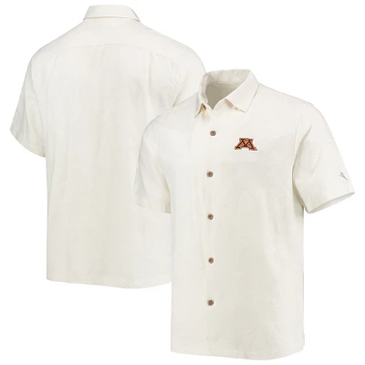 Men's Tommy Bahama White Minnesota Golden Gophers Al Fresco Tropics Jacquard Button-Up Shirt