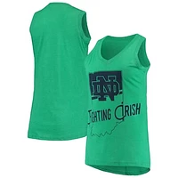 Women's Pressbox Heathered Green Notre Dame Fighting Irish Ferris Melange V-Neck Tank Top