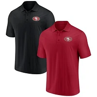 Men's Fanatics Scarlet/Black San Francisco 49ers Home and Away 2-Pack Polo Set