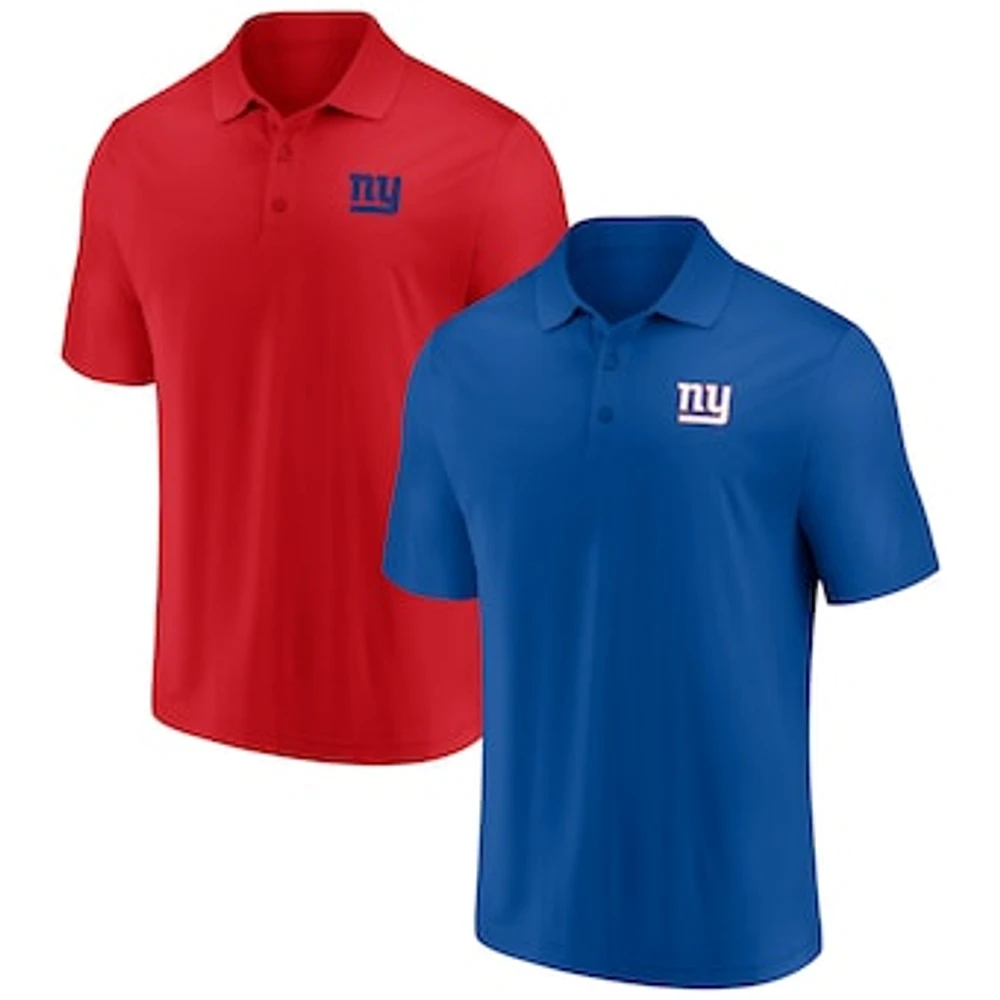 Men's Fanatics Royal/Red New York Giants Home and Away 2-Pack Polo Set