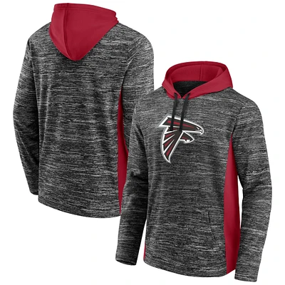 Men's Fanatics Heathered Charcoal/Red Atlanta Falcons Instant Replay Pullover Hoodie