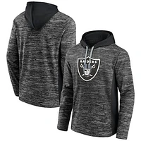 Men's Fanatics Heathered Charcoal/Black Las Vegas Raiders Instant Replay Pullover Hoodie