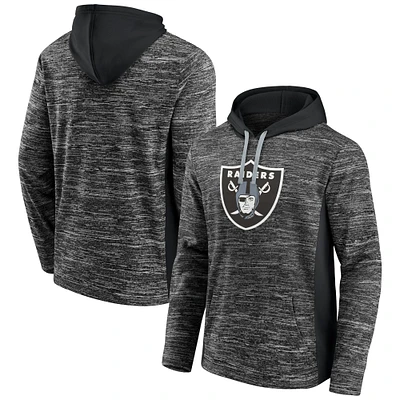 Men's Fanatics Heathered Charcoal/Black Las Vegas Raiders Instant Replay Pullover Hoodie