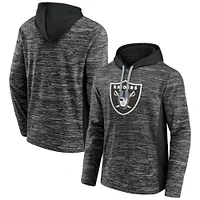 Men's Fanatics Heathered Charcoal/Black Las Vegas Raiders Instant Replay Pullover Hoodie
