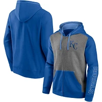 Men's Royal/Heathered Gray Kansas City Royals Expansion Team Full-Zip Hoodie