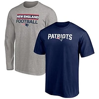 Men's Fanatics Navy/Heathered Gray New England Patriots T-Shirt Combo Set