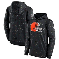 Men's Nike Anthracite Cleveland Browns 2021 NFL Crucial Catch - Therma Pullover Hoodie