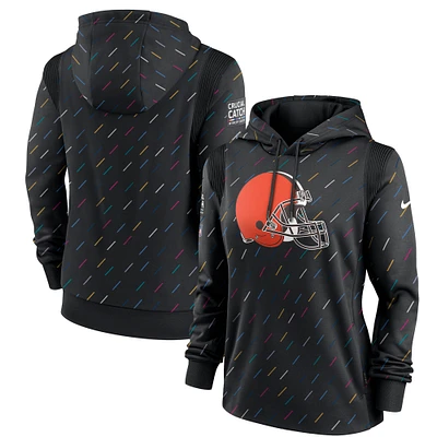 Women's Nike Anthracite Cleveland Browns 2021 NFL Crucial Catch - Therma Pullover Hoodie