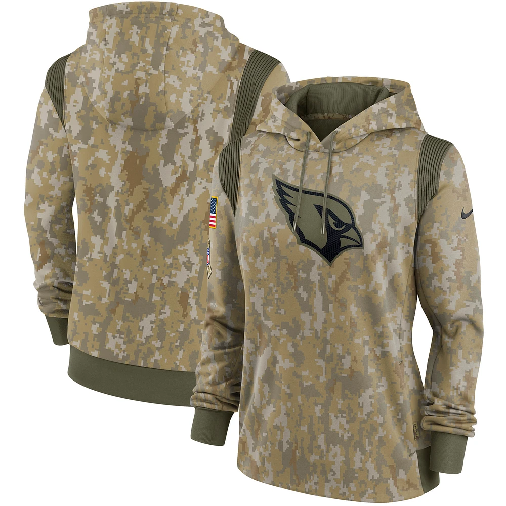 Women's Nike Camo Arizona Cardinals 2021 Salute To Service - Therma Performance Pullover Hoodie