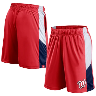 Men's Fanatics Red Washington Nationals Champion Rush Color Block Shorts