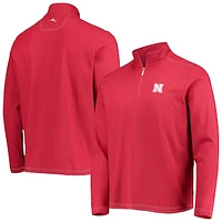 Men's Tommy Bahama Scarlet Nebraska Huskers Emfielder 2.0 IslandZone Quarter-Zip Jacket