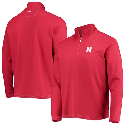 Men's Tommy Bahama Scarlet Nebraska Huskers Emfielder 2.0 IslandZone Quarter-Zip Jacket