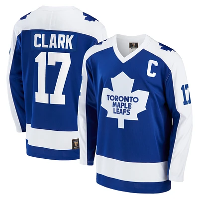 Men's Fanatics Wendel Clark Blue Toronto Maple Leafs Breakaway Retired Player Jersey