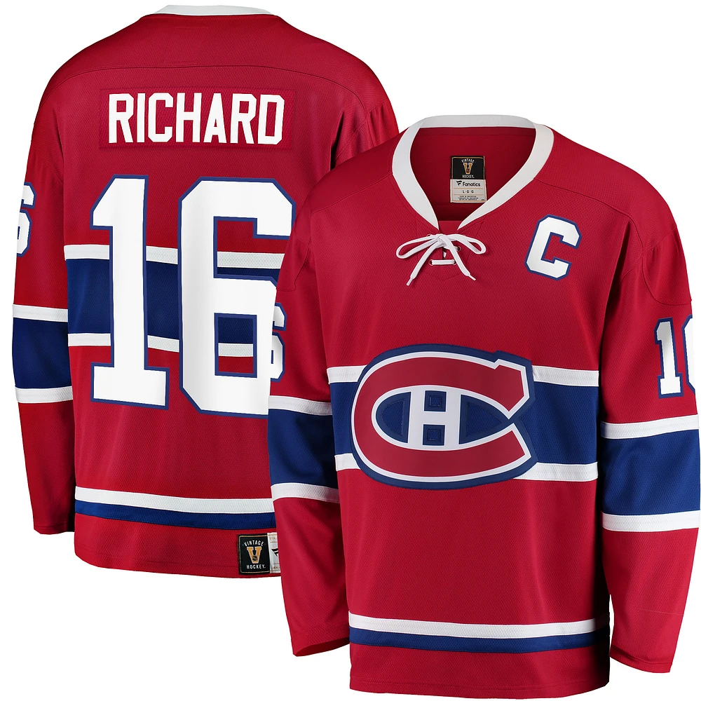 Men's Fanatics Henri Richard Red Montreal Canadiens Premier Breakaway Retired Player - Jersey