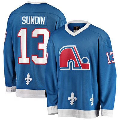 Men's Fanatics Mats Sundin Blue Quebec Nordiques Premier Breakaway Retired Player - Jersey