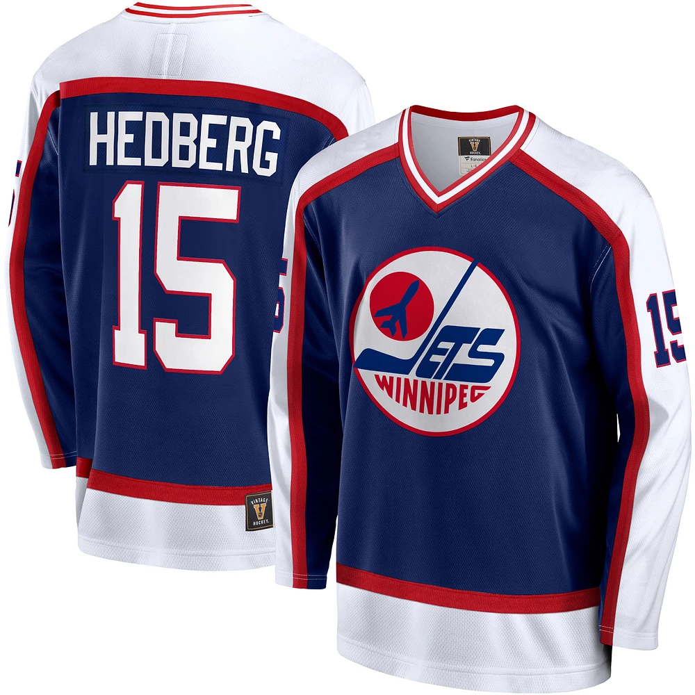 Men's Fanatics Anders Hedberg Blue Winnipeg Jets Premier Breakaway Retired Player - Jersey