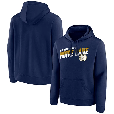 Men's Fanatics Navy Notre Dame Fighting Irish Quick Slant Pullover Hoodie