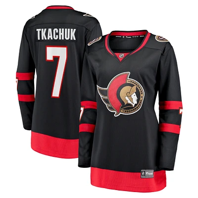 Women's Fanatics Brady Tkachuk Black Ottawa Senators Home Premier Breakaway Player - Jersey