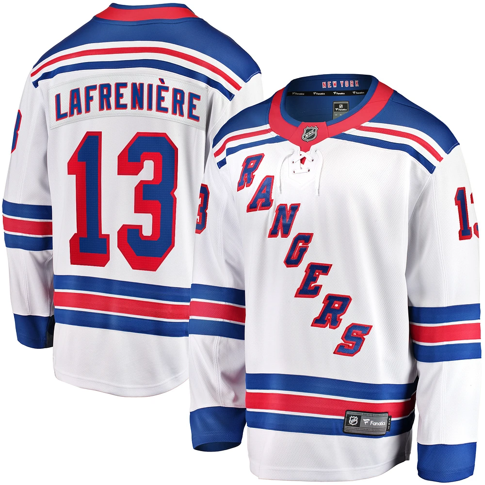 Men's Fanatics Alexis Lafreniere White New York Rangers Away Premier Breakaway Player Jersey