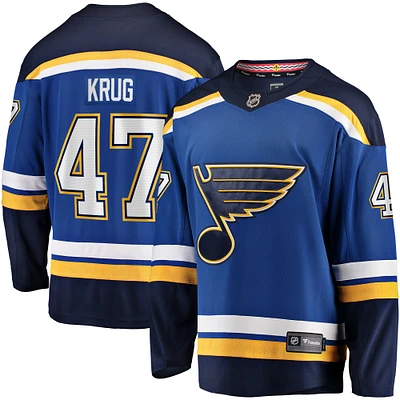 Men's Fanatics Torey Krug Blue St. Louis Blues Home Premier Breakaway Player Jersey