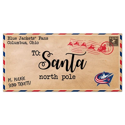 Columbus Blue Jackets 6'' x 12'' Letter to Santa Sign
