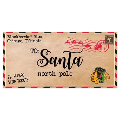 Chicago Blackhawks 6'' x 12'' Letter to Santa Sign