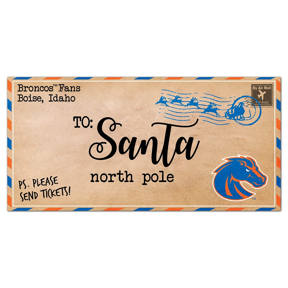 Boise State Broncos 6'' x 12'' Letter to Santa Sign