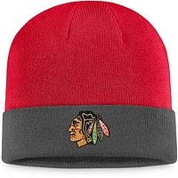 Men's Fanatics Charcoal/Red Chicago Blackhawks Team Cuffed Knit Hat