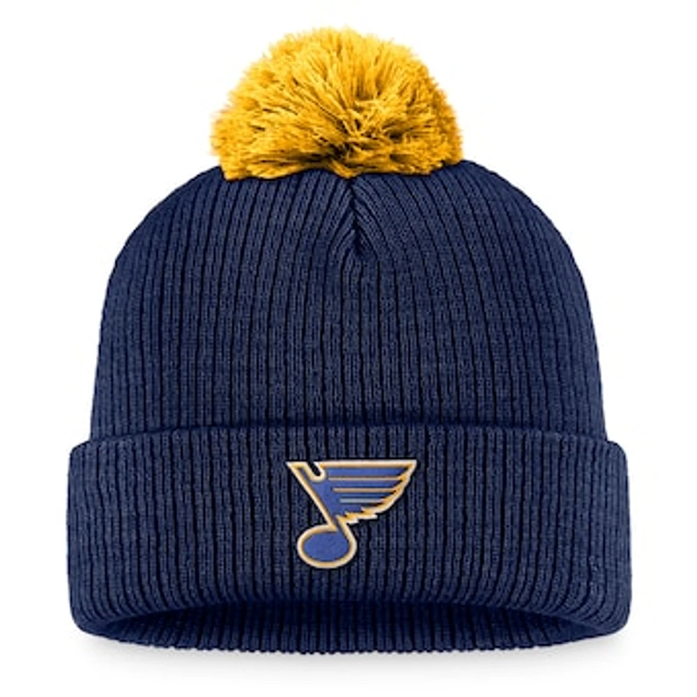 Men's Fanatics Navy St. Louis Blues Team Cuffed Knit Hat with Pom