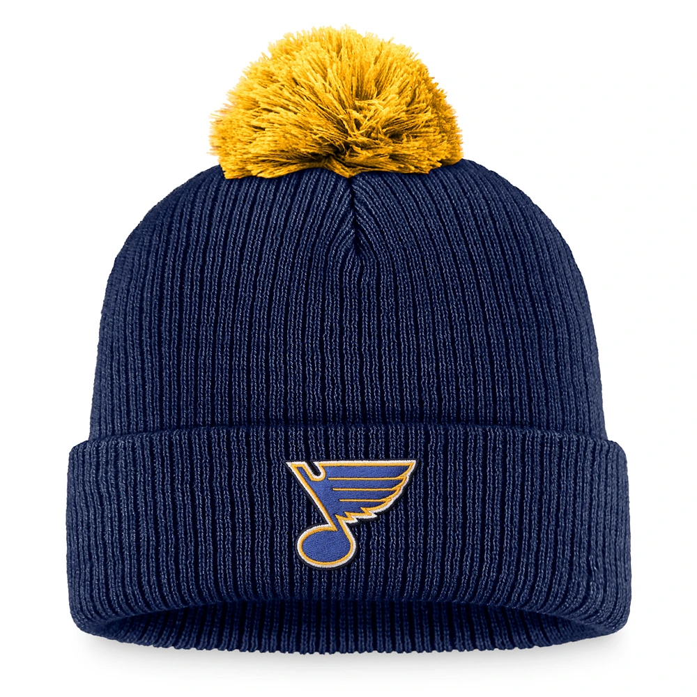 Men's Fanatics Navy St. Louis Blues Team Cuffed Knit Hat with Pom