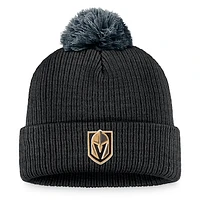 Men's Fanatics Black Vegas Golden Knights Team Cuffed Knit Hat with Pom