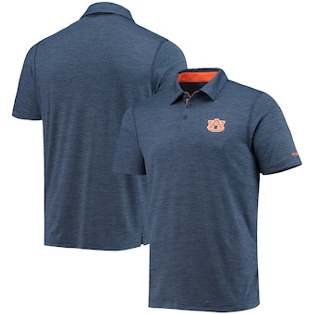 Men's Columbia Navy Auburn Tigers Tech Trail Omni-Shade Polo