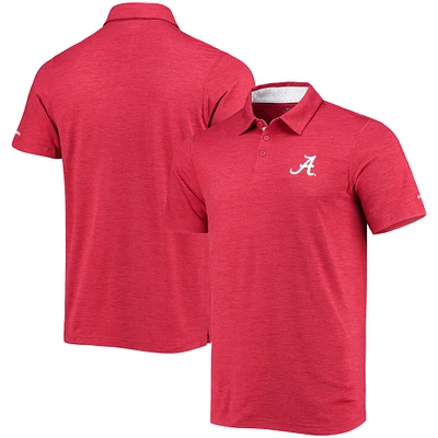 Men's Columbia Crimson Alabama Tide Tech Trail Omni-Shade Polo