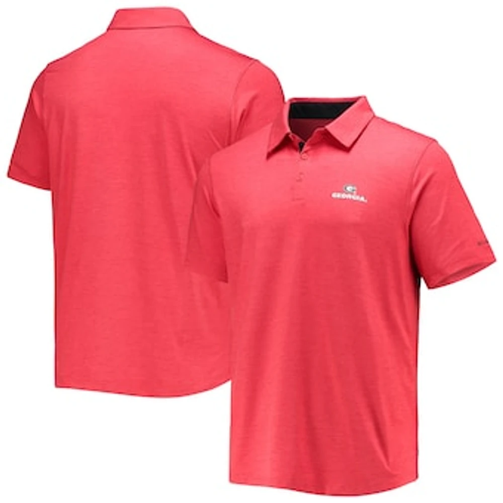 Men's Columbia Red Georgia Bulldogs Tech Trail Omni-Shade Polo