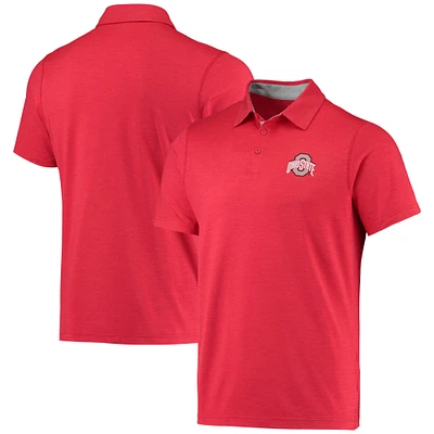 Men's Columbia Scarlet Ohio State Buckeyes Tech Trail Omni-Shade Polo