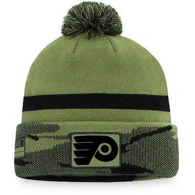 Men's Fanatics Camo Philadelphia Flyers Military Appreciation Cuffed Knit Hat with Pom