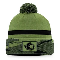 Men's Fanatics Camo/Black Ottawa Senators Military Appreciation - Cuffed Knit Hat with Pom