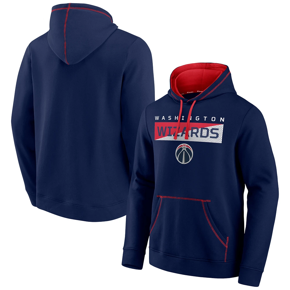 Men's Fanatics Navy Washington Wizards Split the Crowd - Pullover Hoodie