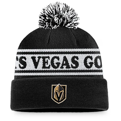 Men's Fanatics Black Vegas Golden Knights Vintage Sport Resort Cuffed Knit Hat with Pom