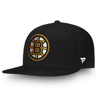 Men's Fanatics Black Boston Bruins Core Primary Logo Snapback Hat