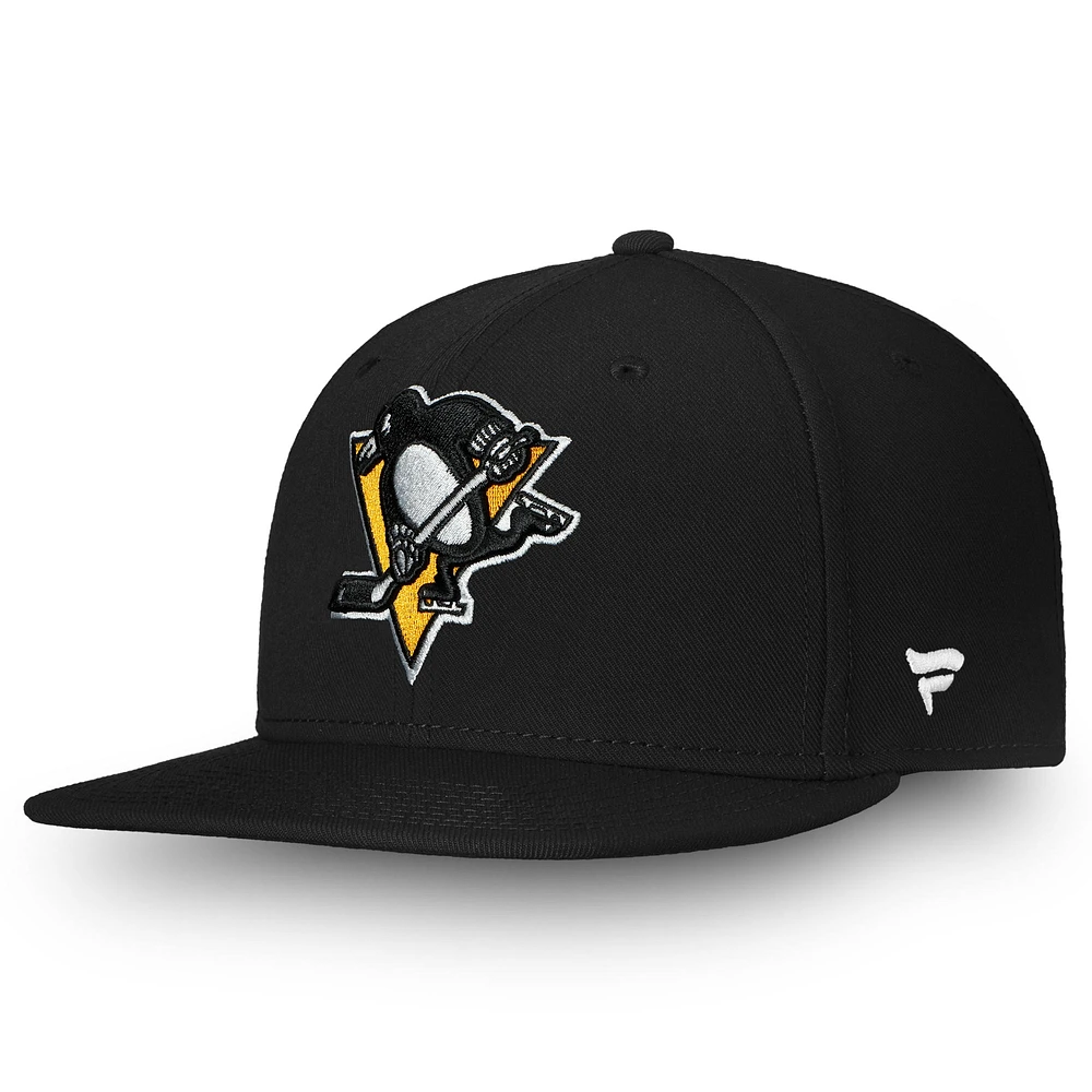 Men's Fanatics Black Pittsburgh Penguins Core Primary Logo Snapback Hat