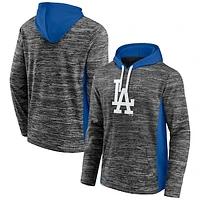 Men's Fanatics Charcoal/Royal Los Angeles Dodgers Instant Replay Colorblock Space-Dye - Pullover Hoodie