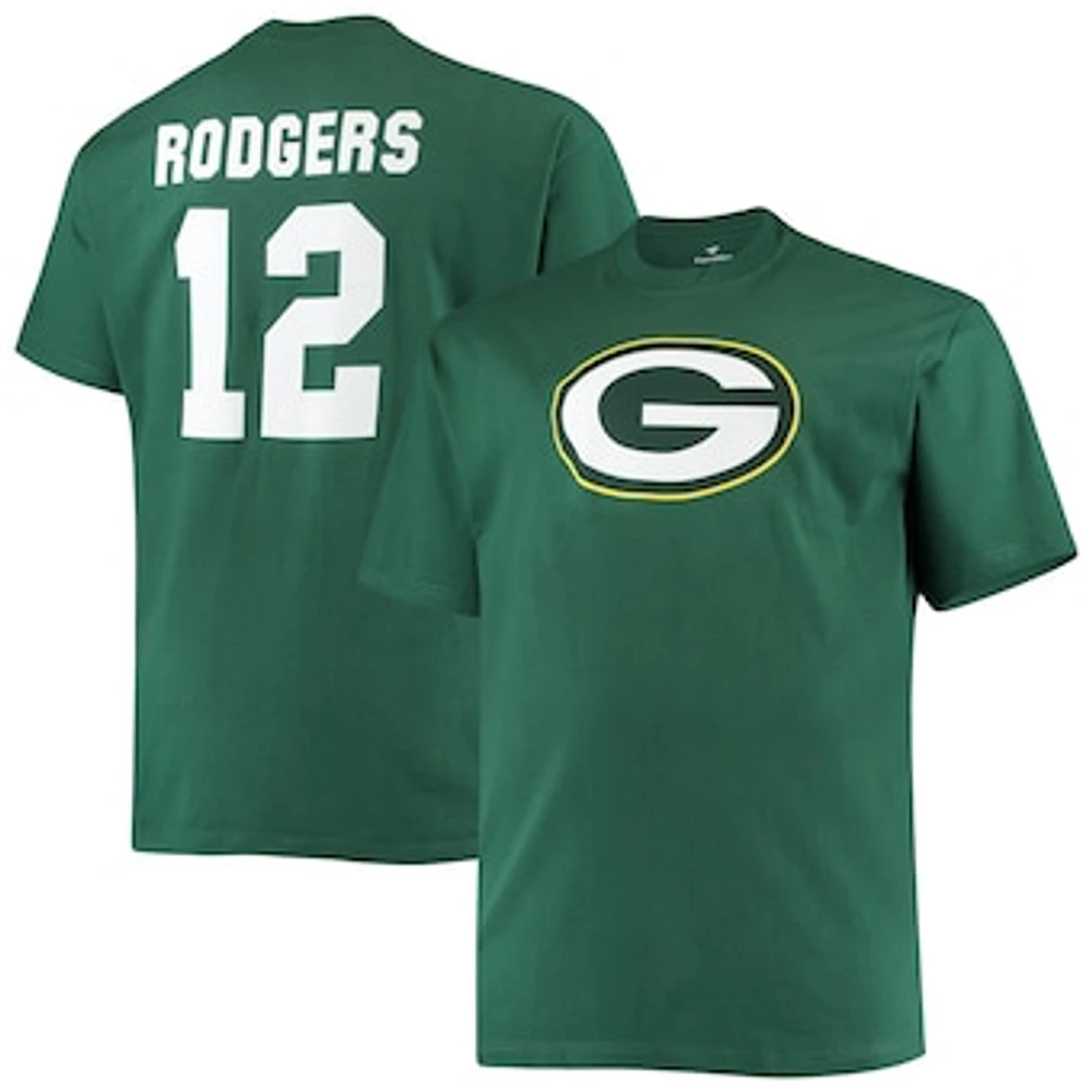 Men's Fanatics Aaron Rodgers Green Bay Packers Big & Tall Player Name Number T-Shirt