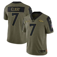 Men's Nike John Elway Olive Denver Broncos 2021 Salute To Service - Limited Player Jersey