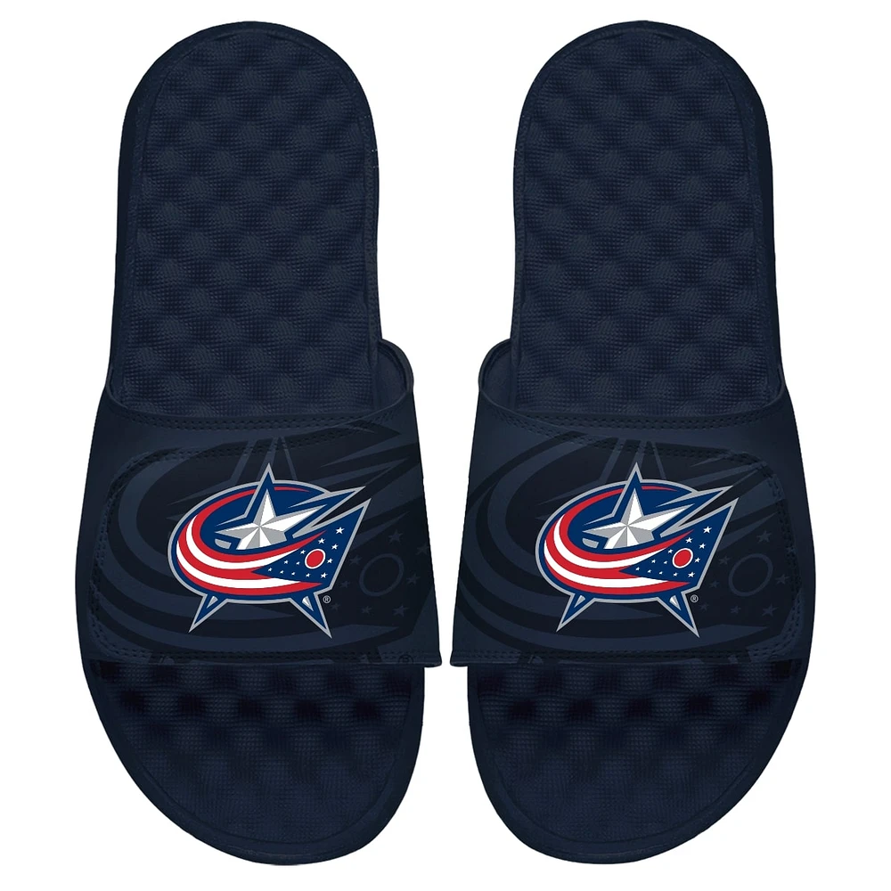 Youth ISlide Navy Columbus Blue Jackets OT Slide Sandals