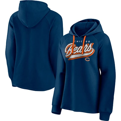 Women's Fanatics Navy Chicago Bears First Contact Pullover - Hoodie