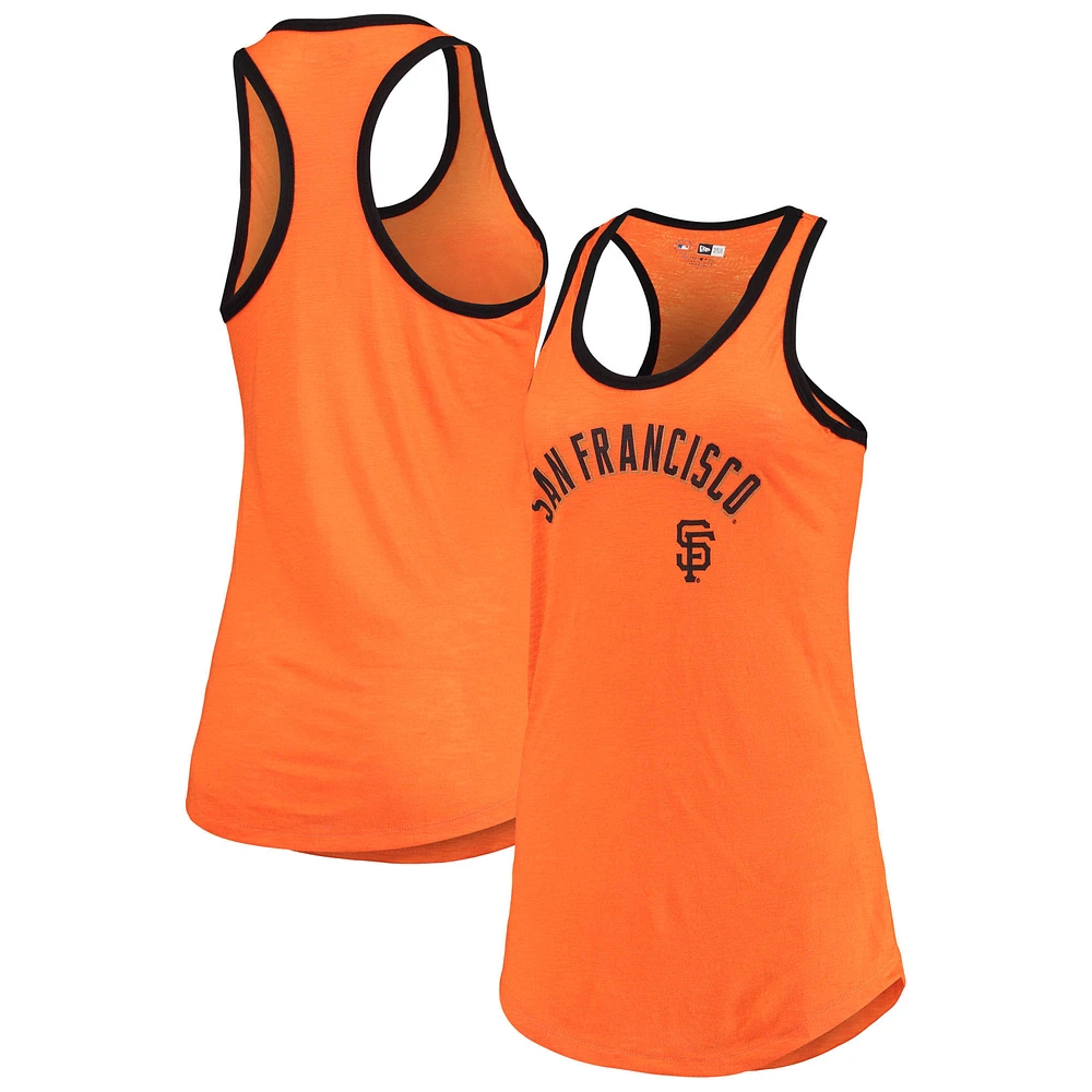 Women's New Era Orange San Francisco Giants Slub Ringer Tank Top